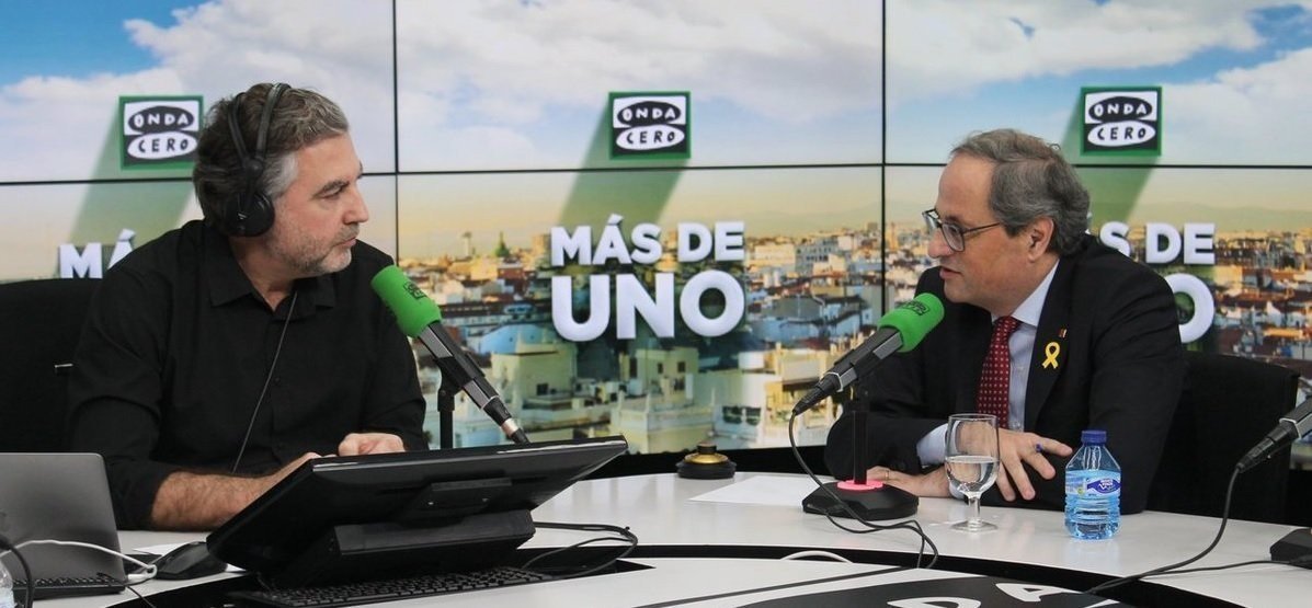 Carlos Alsina entrevista a Quim Torra en Onda Cero.