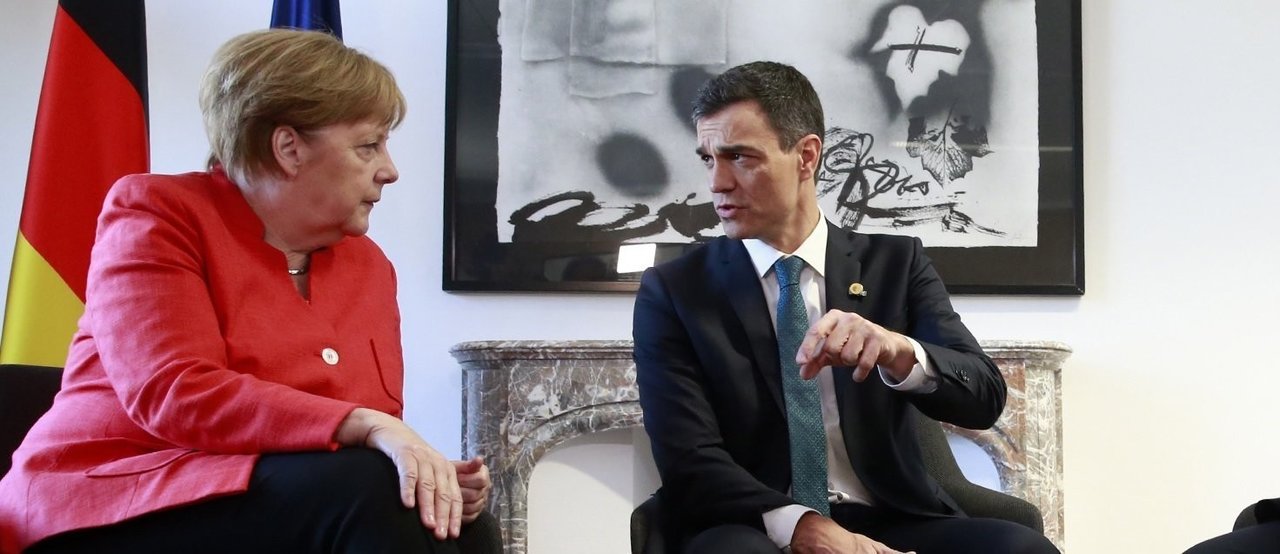 Angela Merkel y Pedro Sánchez, en una imagen de archivo.