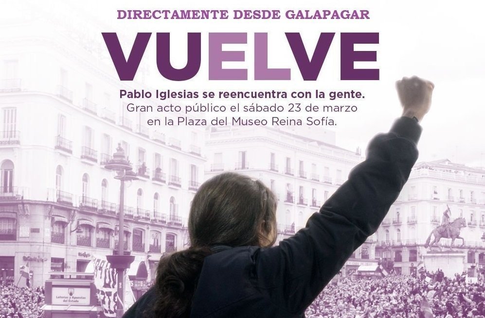 Cartel del acto de Pablo Iglesias.