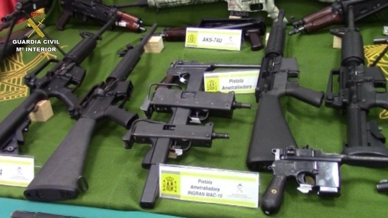 Armas intervenidas por la Guardia Civil