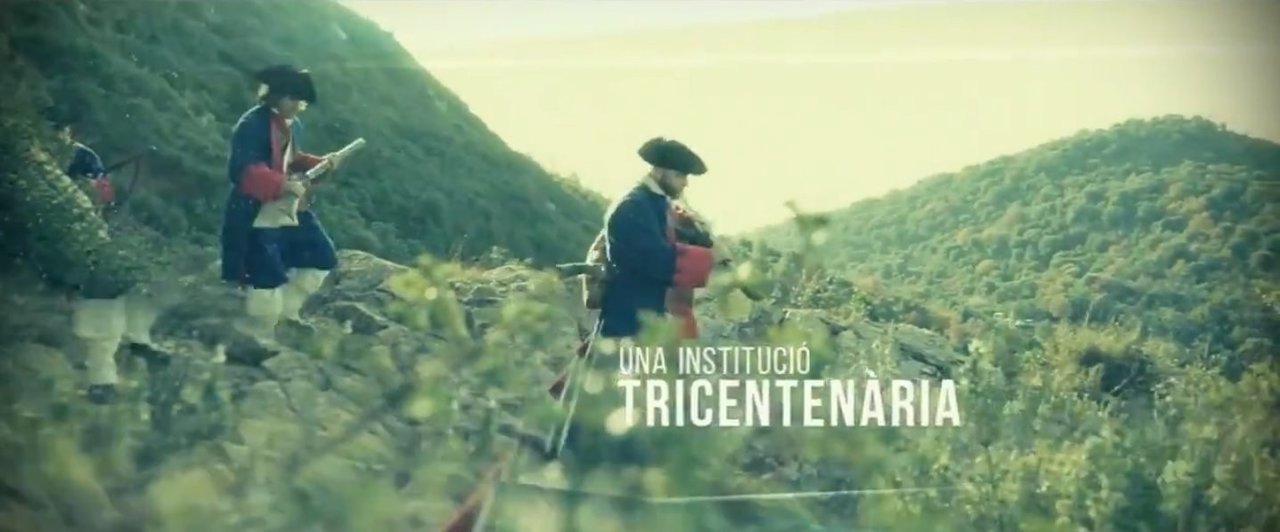 Fotograma del vídeo del tricentenario de los Mossos.