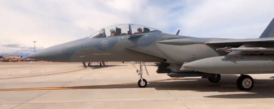 Avión caza F-15 de Arabia Saudí, en el ejercicio en la base de Nellis.