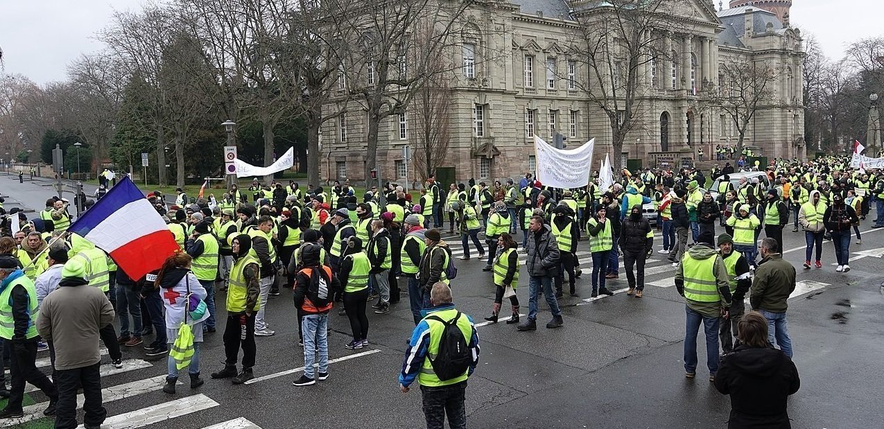 Manifestación en Francia de los chalecos amarillos.