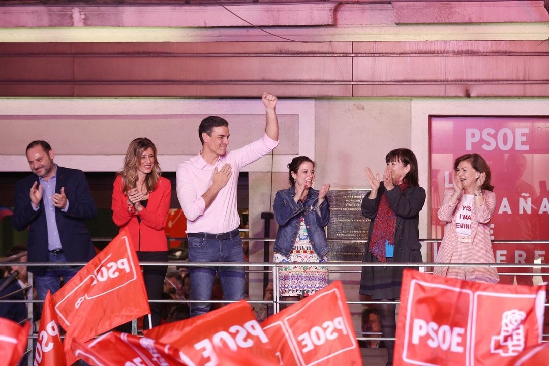 Sánchez celebra la victoria del PSOE