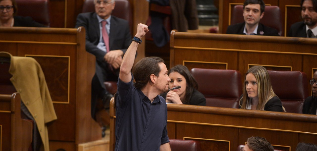 Pablo Iglesias, en la sesión constitutiva del Congreso en enero de 2016.