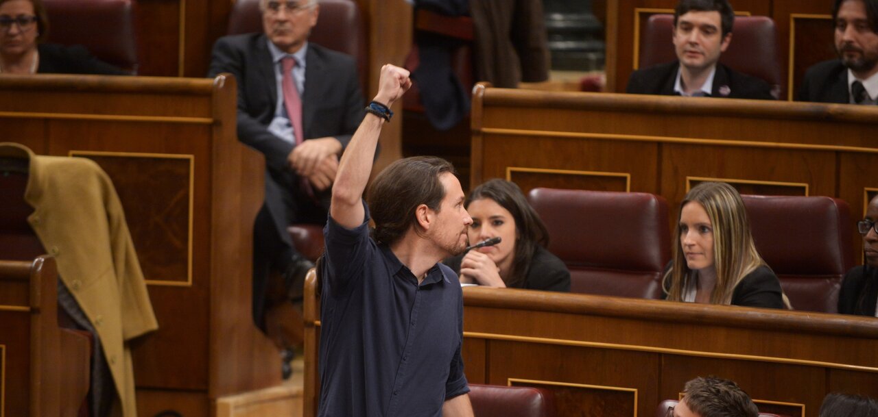 Pablo Iglesias, en la sesi&oacute;n constitutiva del Congreso en enero de 2016.