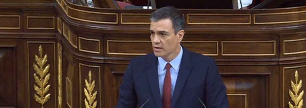 Pedro Sánchez, en el debate de investidura del 22 de julio.