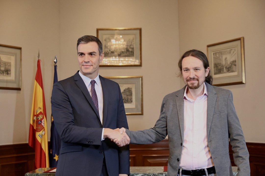 Imagen de Pedro Sánchez y Pablo Iglesias el 12 de Noviembre de 2019 en el Congreso de los Diputados