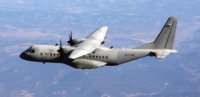Imagen de archivo de un avión de transporte C-295 del Ejército del Aire.