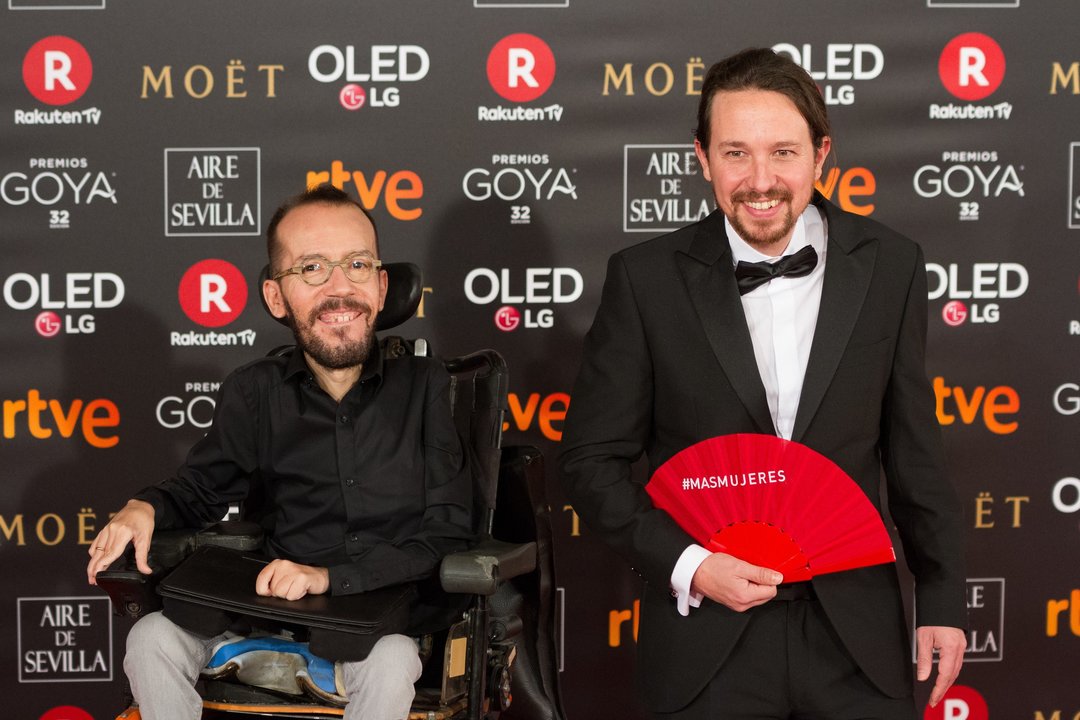 Pablo Echenique y Pablo Iglesias en los Premios Goya 2018