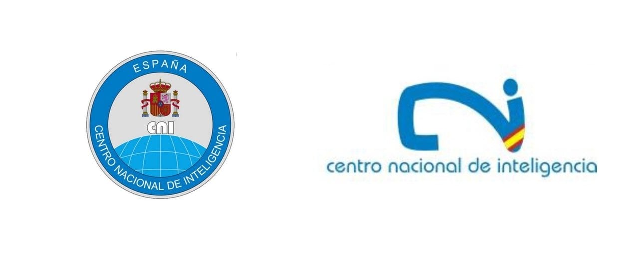 A la izquierda, el escudo del CNI, y a la derecha el logo más moderno.