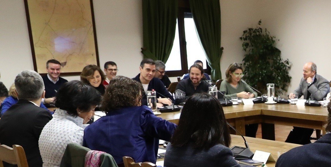 Reunión del Gobierno de Sánchez en Quintos de Mora, el pasado mes de febrero.