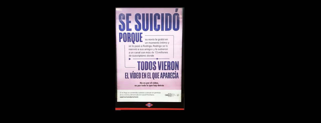 Campaña en el metro de Madrid contra la difusión de vídeos e imágenes íntimas