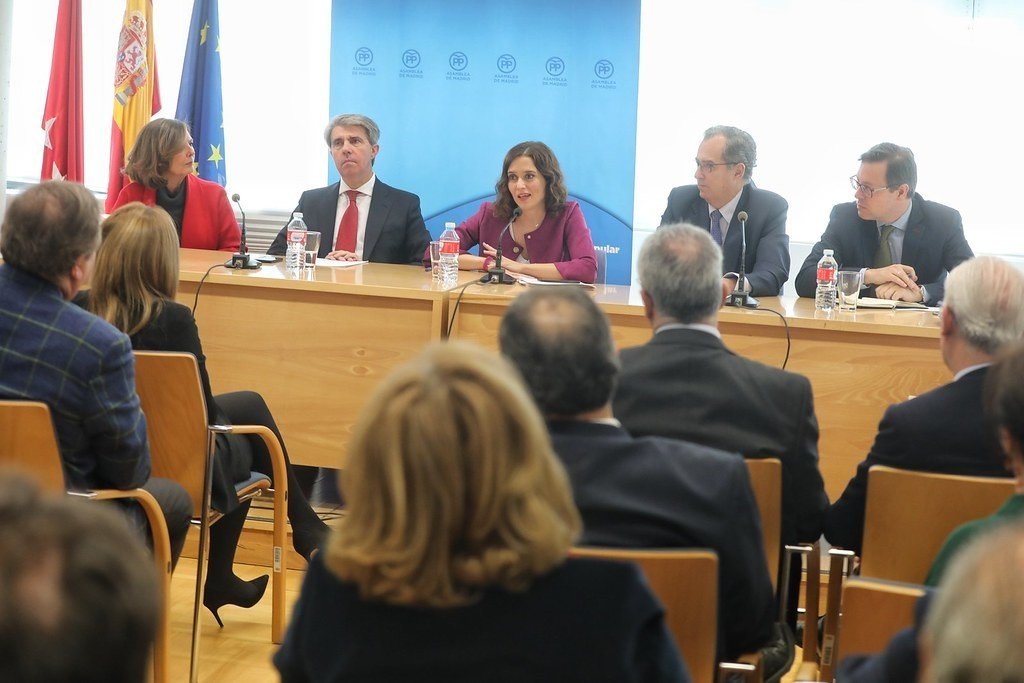 Díaz Ayuso preside una reunión del Grupo Popular en la Asamblea de Madrid en febrero de 2019
