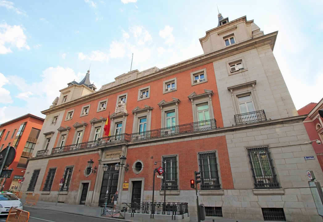 Spanish Ministry of Justice in Centro District in Madrid. Building is a former mansion house from 1828.