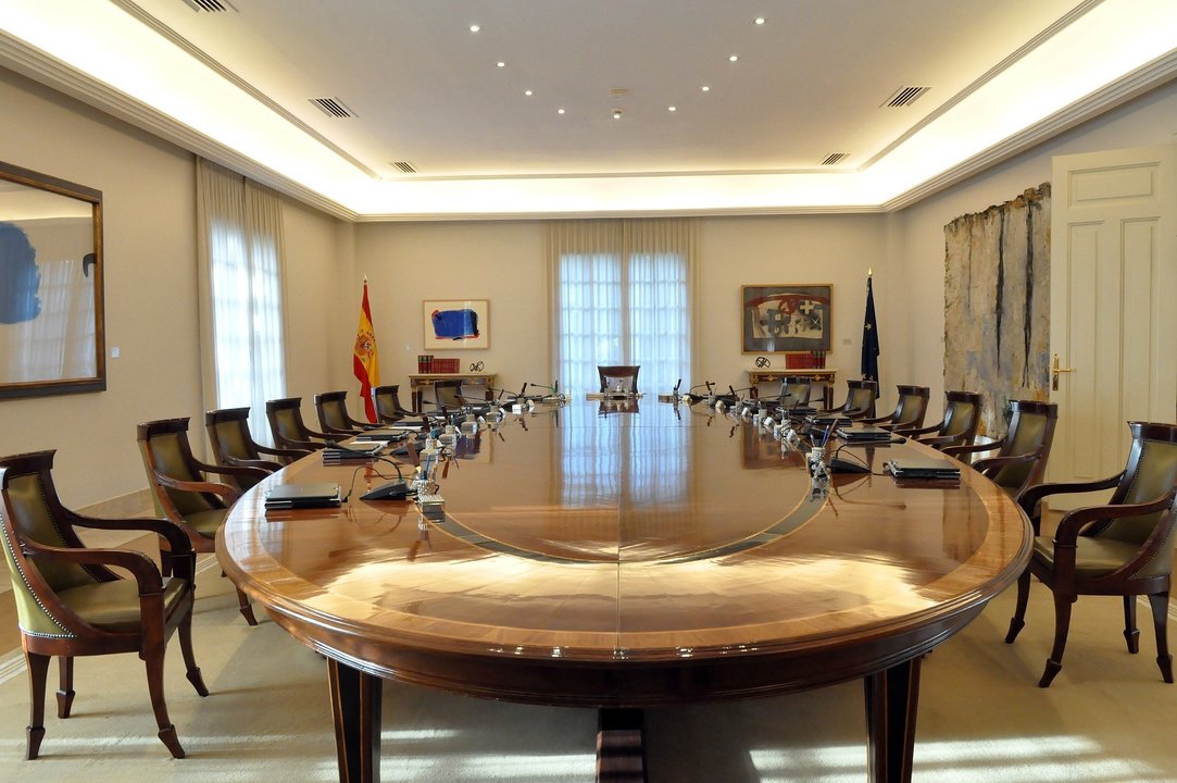 Sala del Consejo de Ministros en el Palacio de la Moncloa.