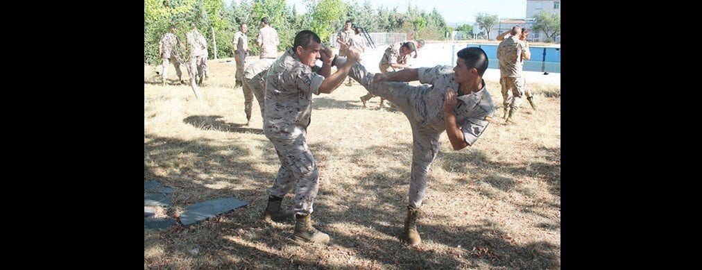 Ejercicio de combate cuerpo a cuerpo en el Ejército de Tierra.