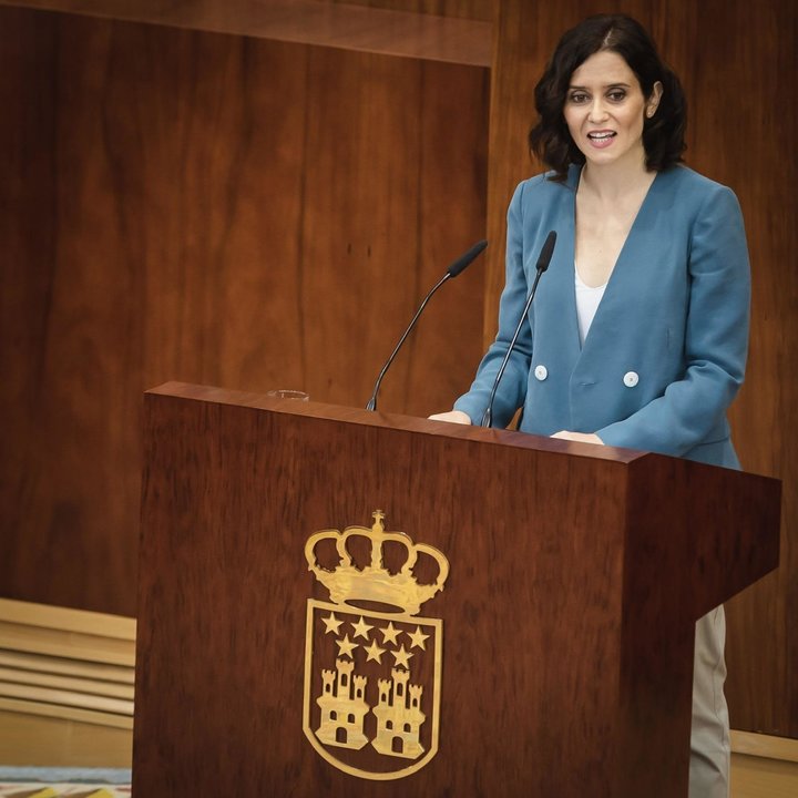 Isabel Díaz Ayuso en el debate de investidura