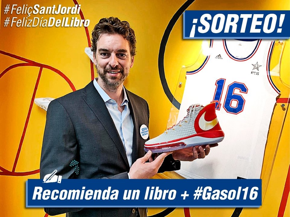Pau Gasol celebra el día del libro regalando una zapatilla firmada