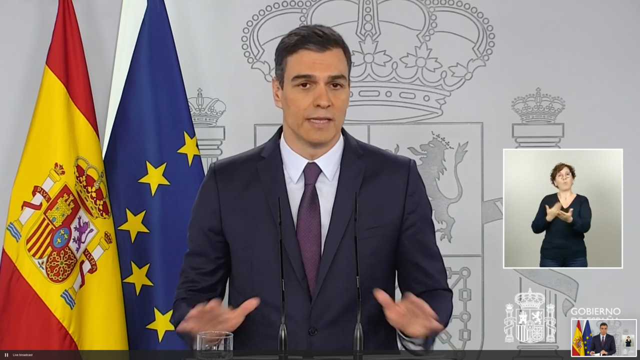 Pedro Sánchez, rueda de presa telemática, 16 de mayo de 2020