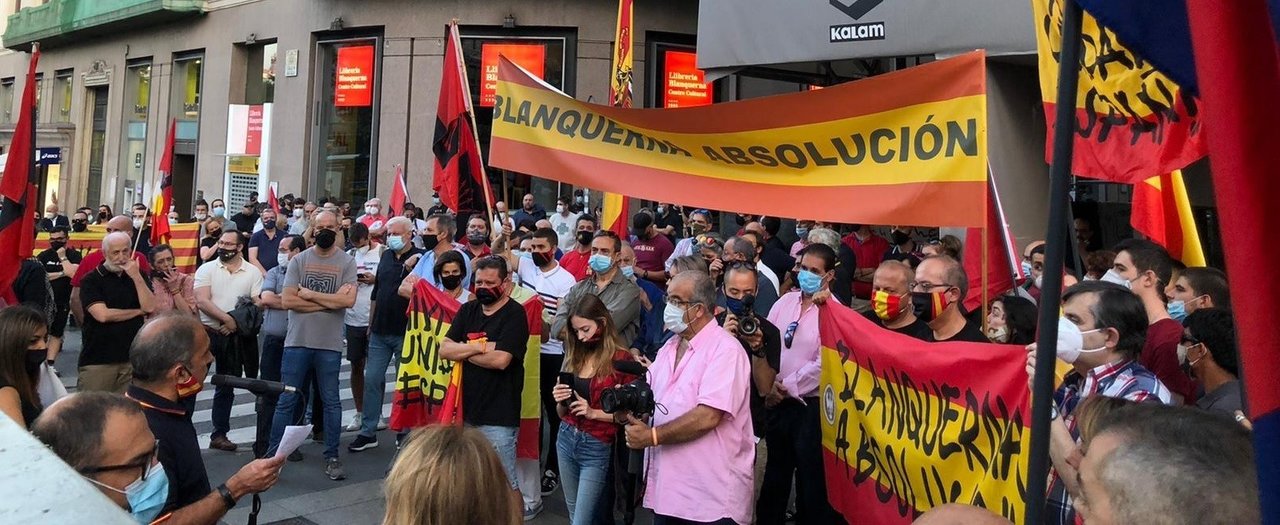 Manifestación de La Falange en Madrid.