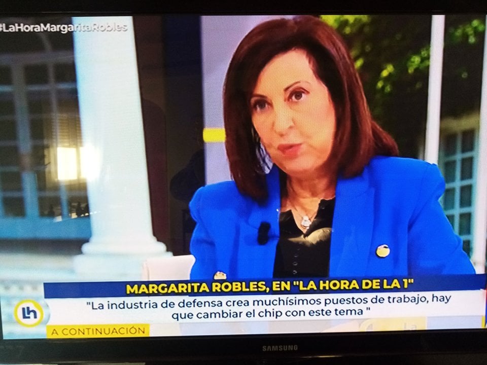 La ministra de Defensa, Margarita Robles, en TVE