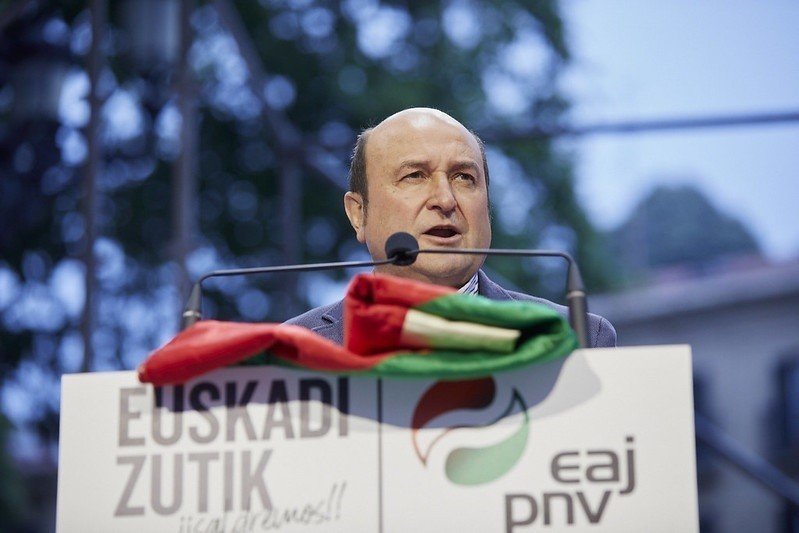 Andoni Ortuzar, presidente del PNV, en un acto de partido