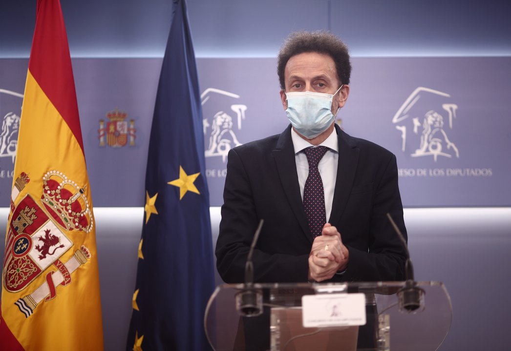 El portavoz de Ciudadanos en el Congreso, Edmundo Bal en rueda de prensa en el Congreso de los Diputados durante la celebración de la Junta de Portavoces, en Madrid (España), a 15 de diciembre de 2020.