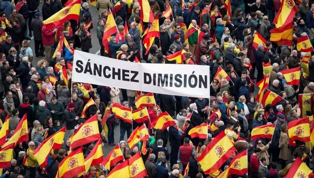 Manifestación en Madrid en la plaza de Colón