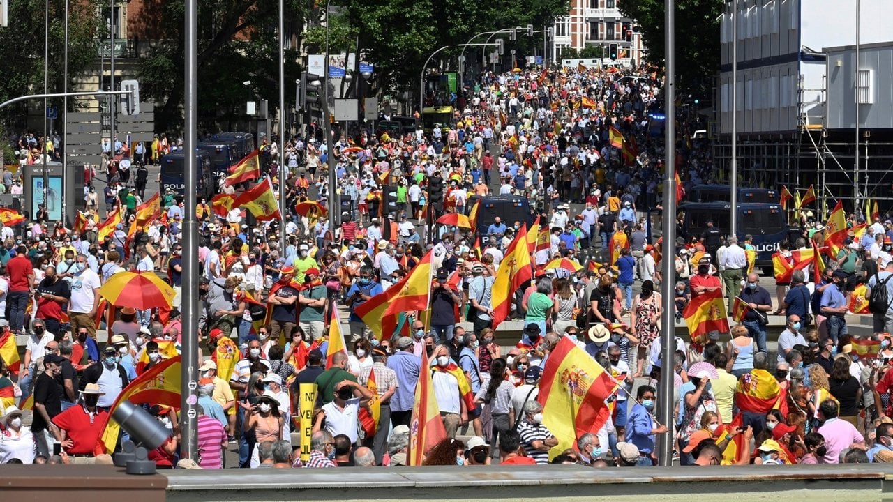 Manifestación en la Plaza de Colón