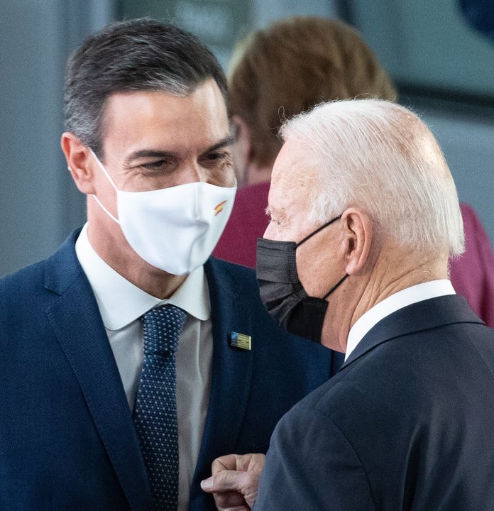 Pedro Sánchez y Joe Biden, en la cumbre de la OTAN (Foto: Belga / Europa Press).