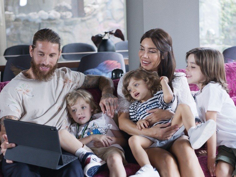 Sergio Ramos con su familia