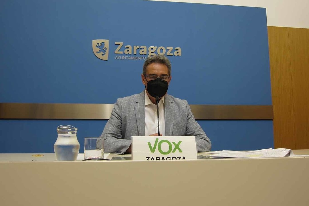 El portavoz de VOX en el Ayuntamiento de Zaragoza y presidente de Vox Zaragoza, Julio Calvo.1/6/2021