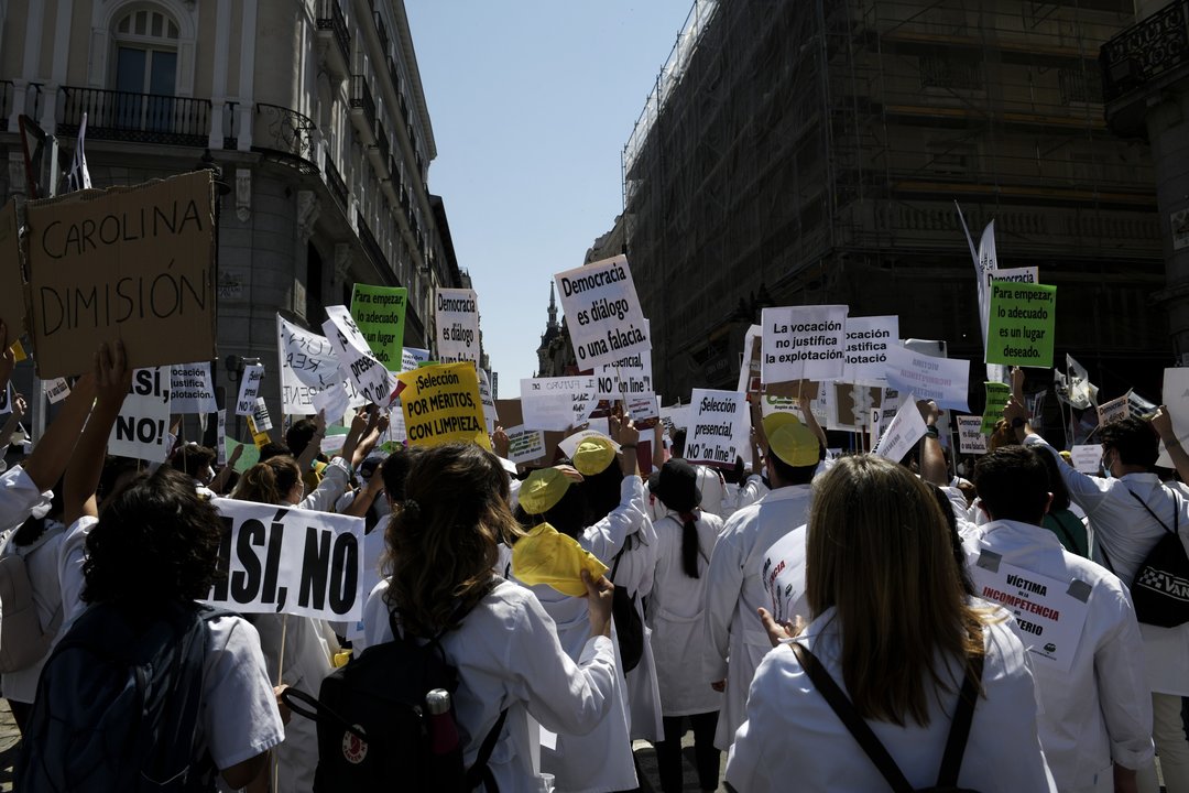 Manifestación contra el sistema de adjudicación de plazas MIR | Europa Press