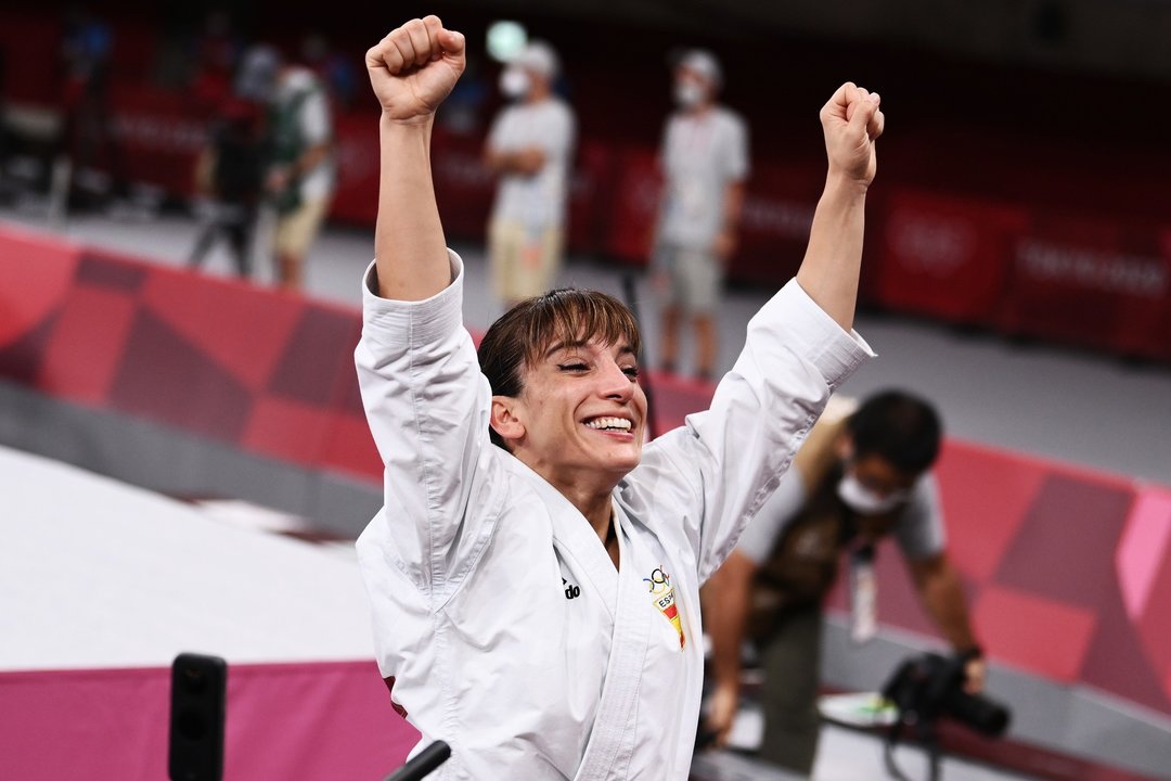 Sara Sánchez, medalla de oro olímpica en kárate en Tokyo 2020. Foto: Gian Mattia D'alberto / LaPresse V / DPA.
