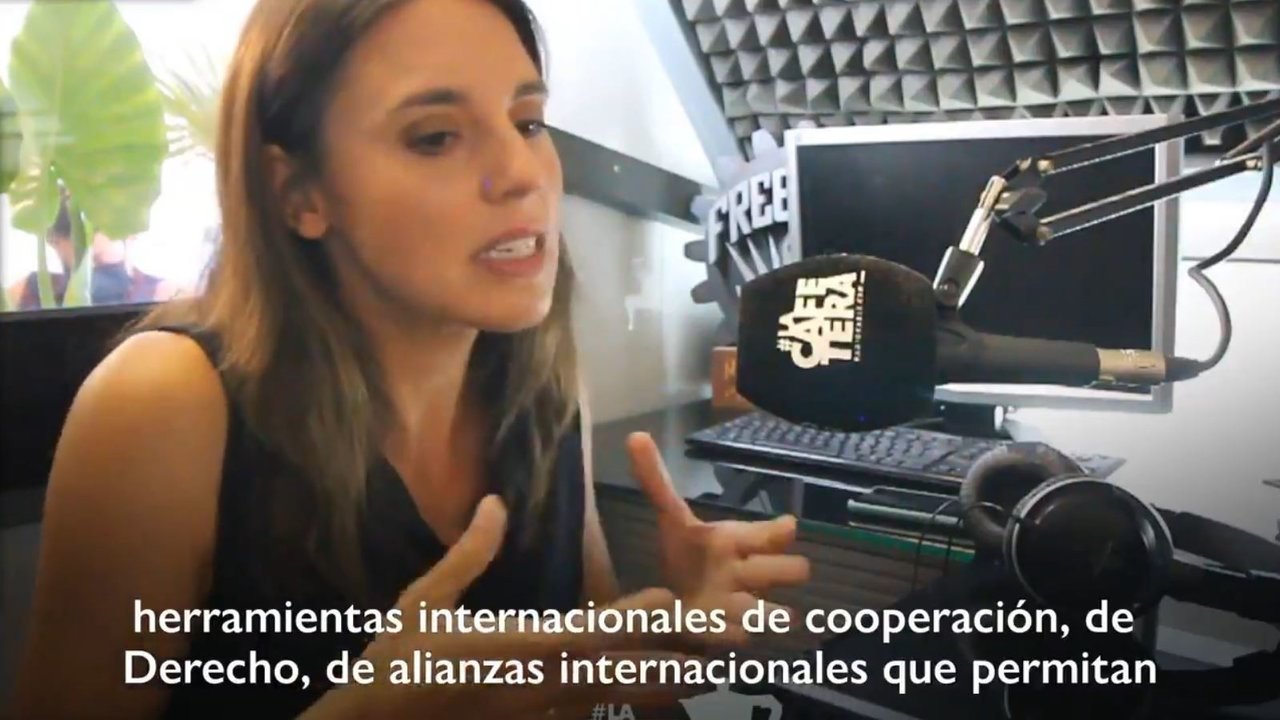 Irene Montero entrevistada en la radio.