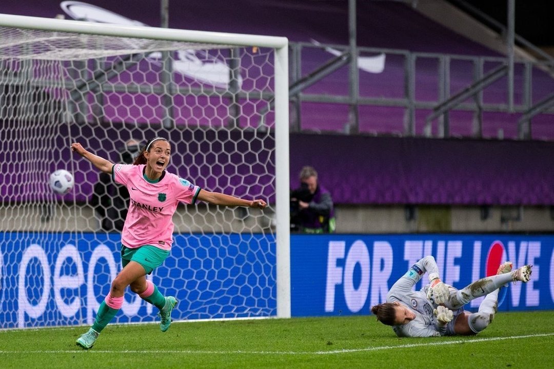 Aitana Bonmatì celebra su gol en la victoria por 0-4 ante el Chelsea en la final de la Champions | Europa Press