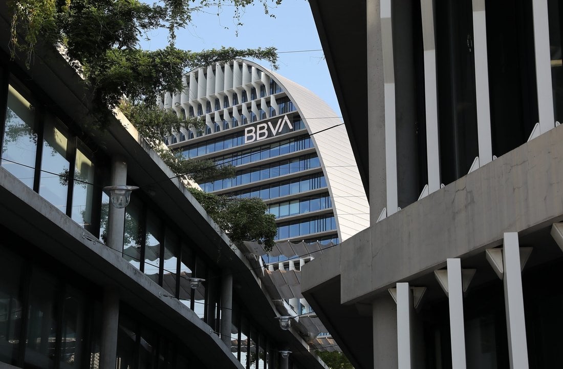 Edificio de la sede corporativa de BBVA en Madrid, 'La Vela'.