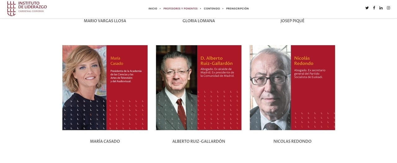 Alberto Ruiz-Gallardón, entre los profesores del Instituto de Liderazgo.