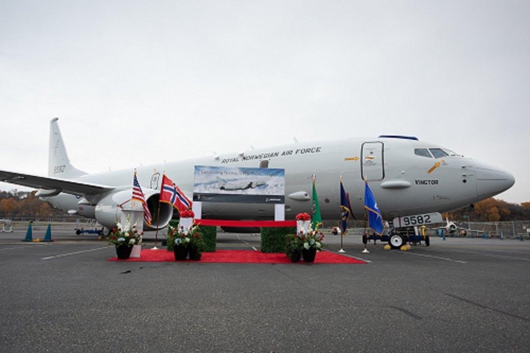 El primer P-8 Poseidon entregado a Noruega en el Museo del aire 18/11/21 Fuente: Boeing