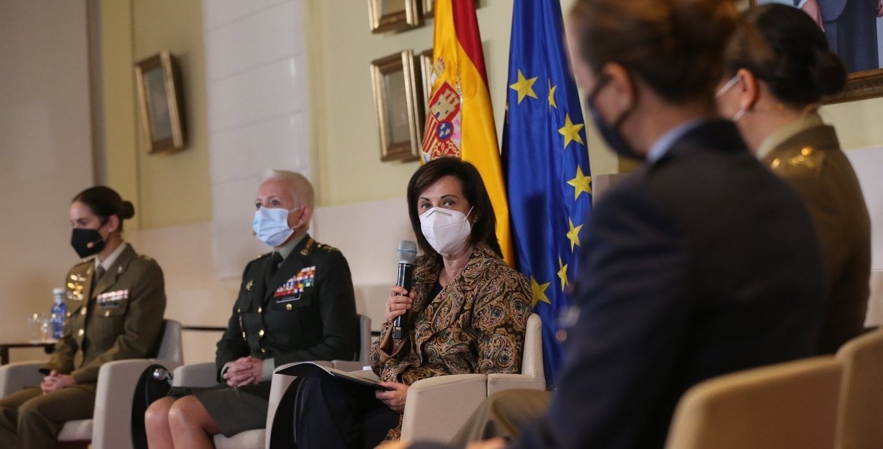 Margarita Robles, en un acto con mujeres militares (Foto: Isabel Infantes / Europa Press).