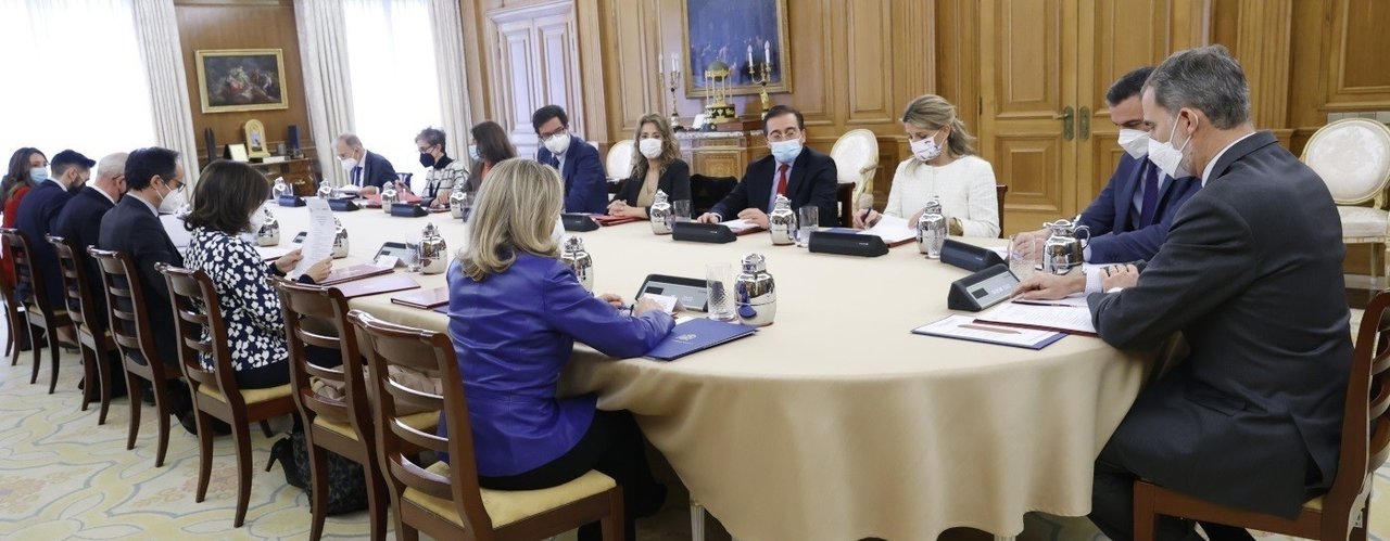 Reunión del Consejo de Seguridad Nacional en el Palacio de la Zarzuela (Foto: La Moncloa).