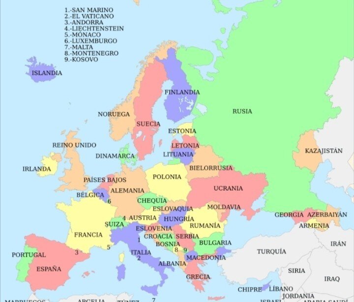 Mapa de Europa.