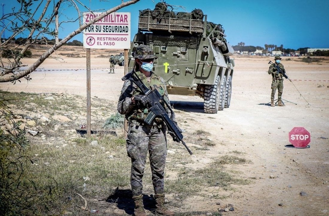Militares en un ejercicio en Melilla.