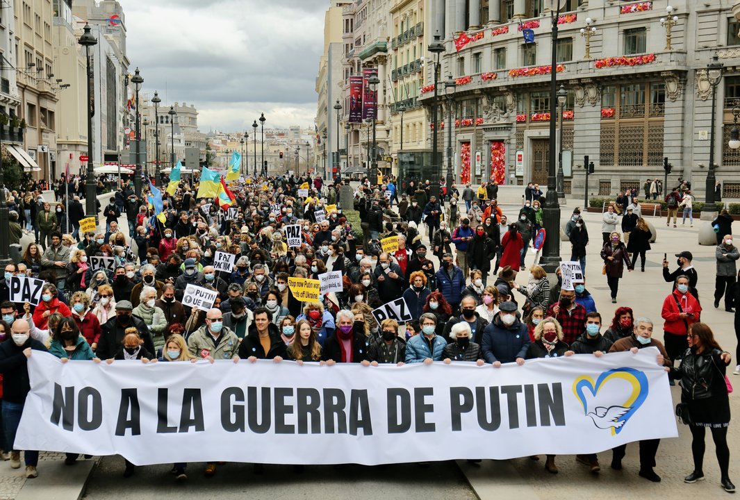 "No a la guerra de Putin".