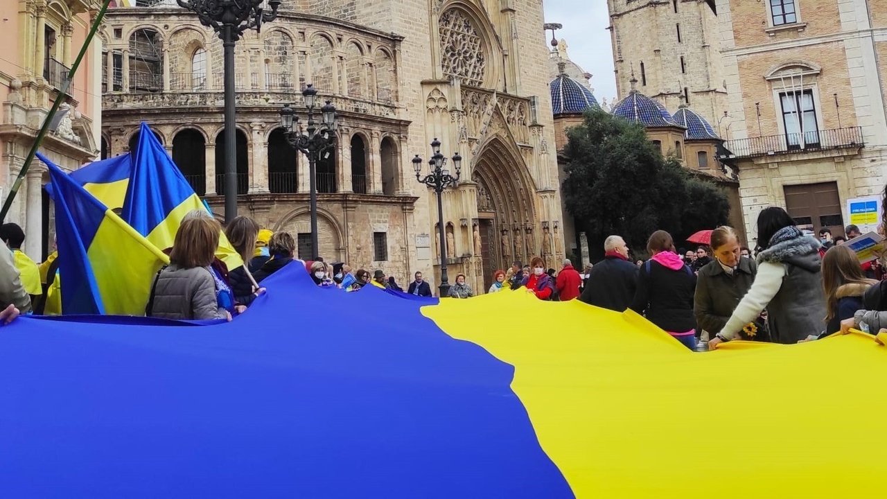 Manifestación a favor de Ucrania.