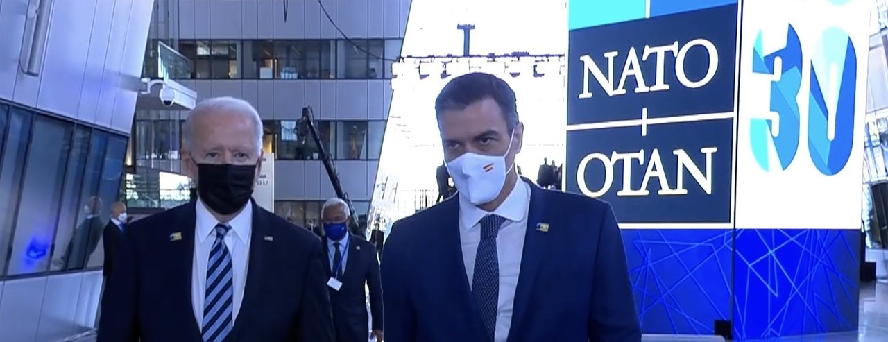 Joe Biden y Pedro Sánchez, en una cumbre de la OTAN en Bruselas.