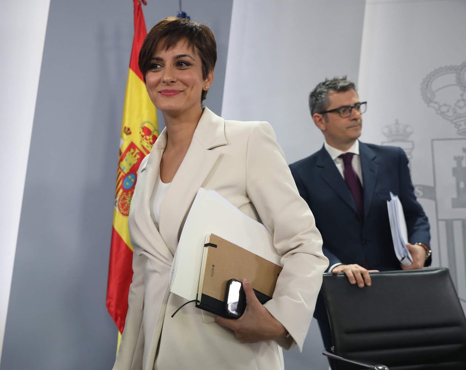La ministra Portavoz Isabel Rodríguez y el ministro de la Presidencia, Félix Bolaños.