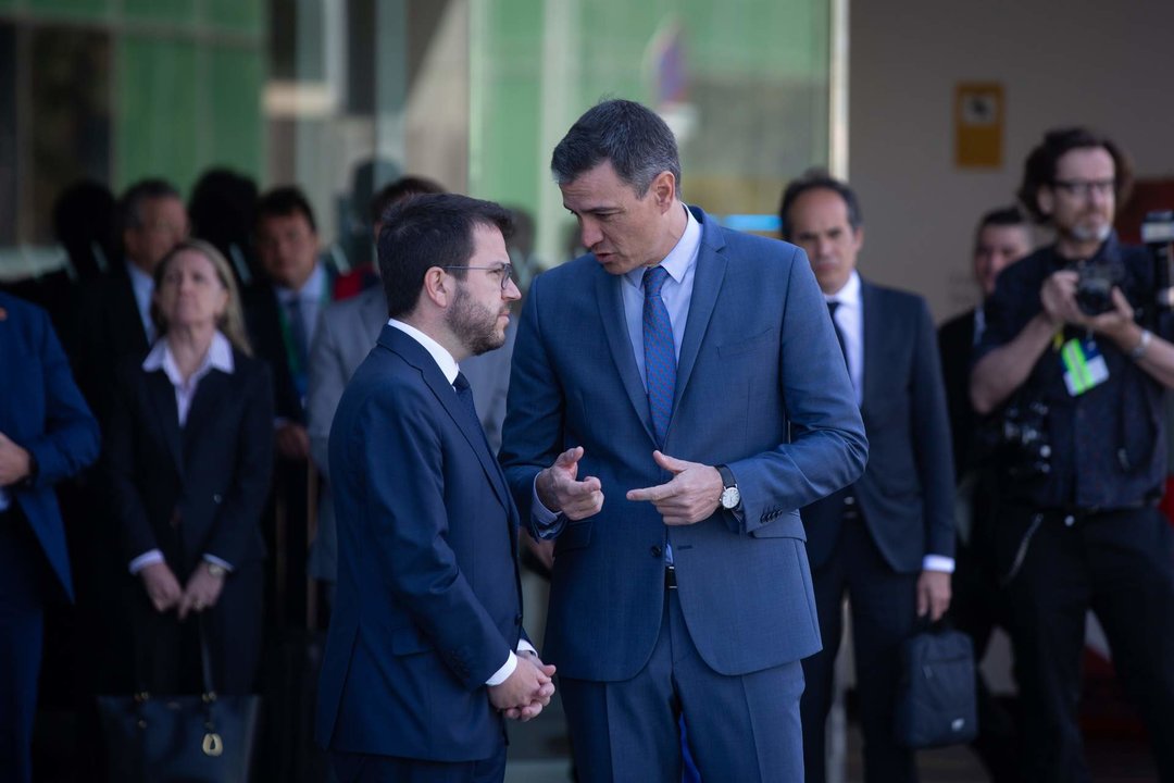 Pere Aragonès y Pedro Sánchez.