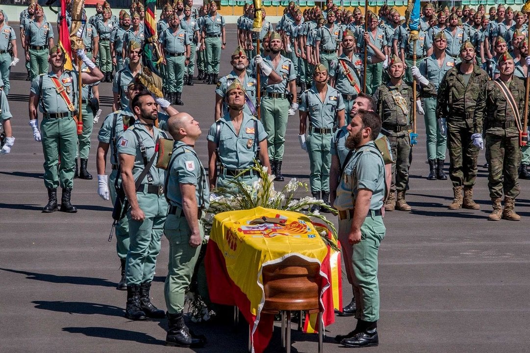 Funeral por el caballero legionario fallecido de un disparo durante las maniobras en Alicante en una imagen de archivo.